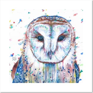 OWL watercolor portrair Posters and Art